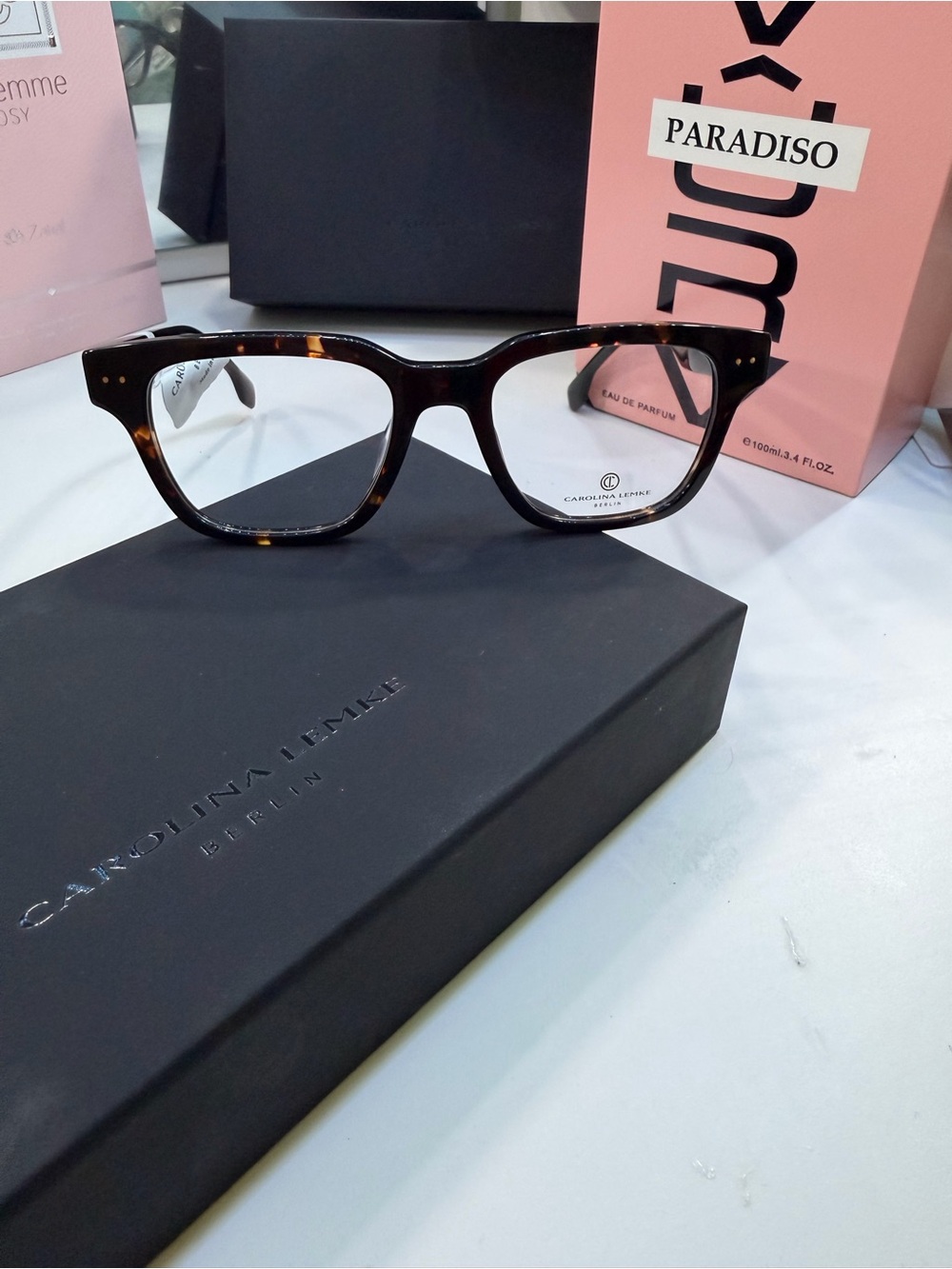 Carolina Lemke Tortoiseshell Women’s Fashion Glasses Includes leather pouch